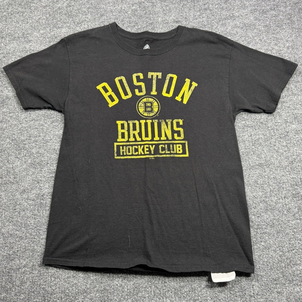 NHL‎ Boston Bruins Mens M Black Hockey Club Short Sleeve Tee
